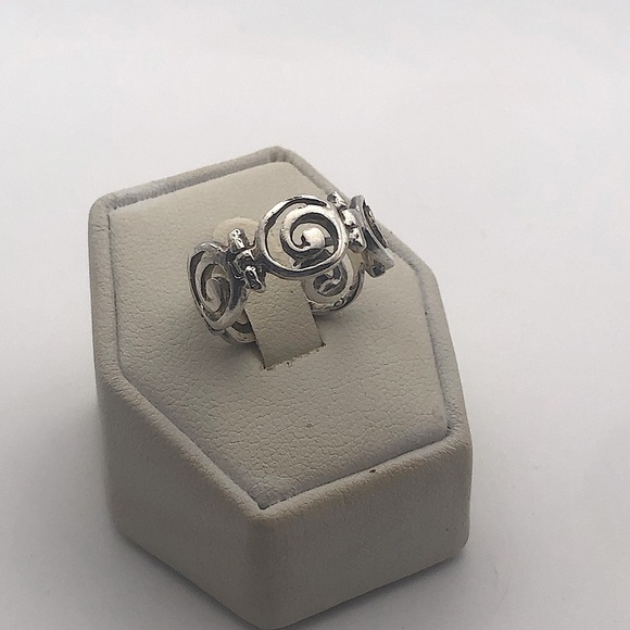 VTG Sterling Silver Spirals Band Stamped 925 CMA Sz 6.5 - Picture 3 of 8